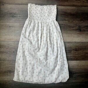 Aeropostale Smoked Strapless Lined Flowered Dress Girlie Feminine Summer